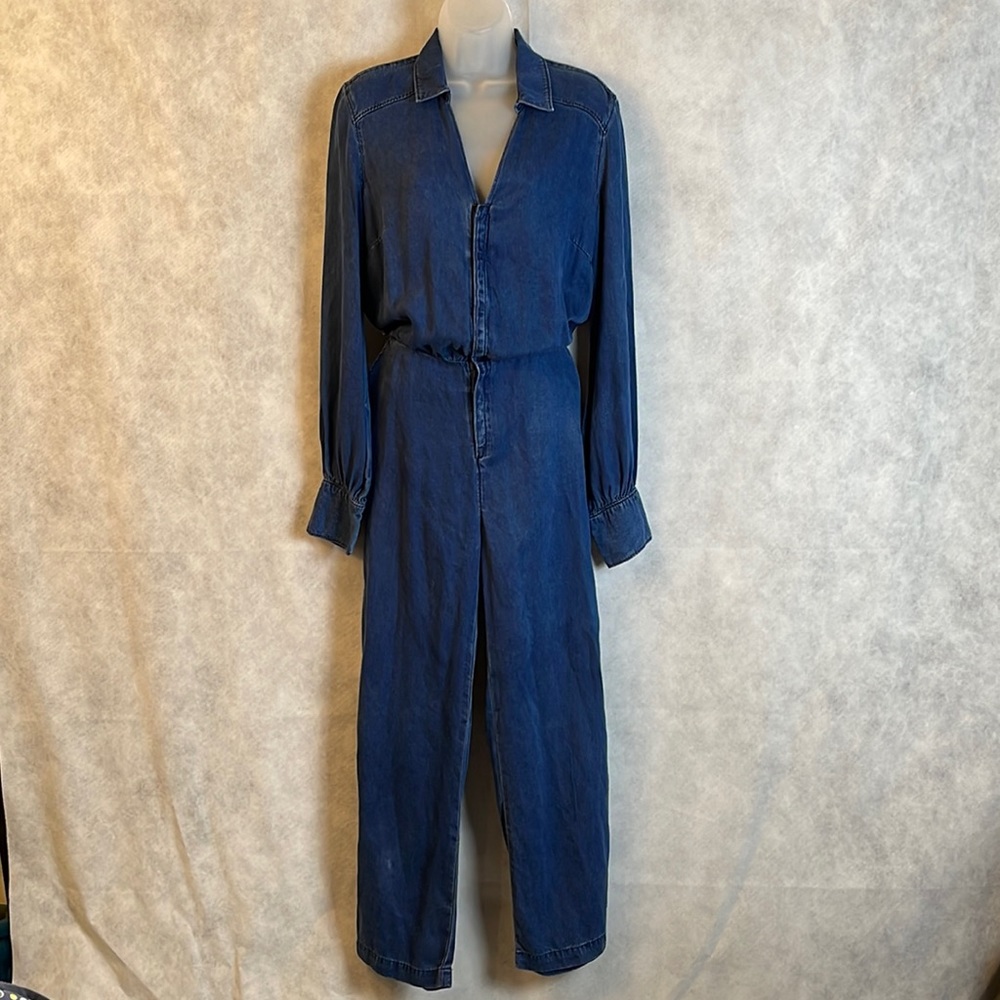 Paige Indigo Blue Tencel Jumpsuit Size Small